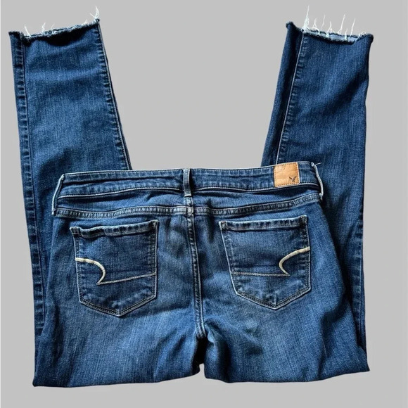 American Eagle Cut Off Skinny Jeans Women Size 8 Regular , Stretch - Picture 2 of 5